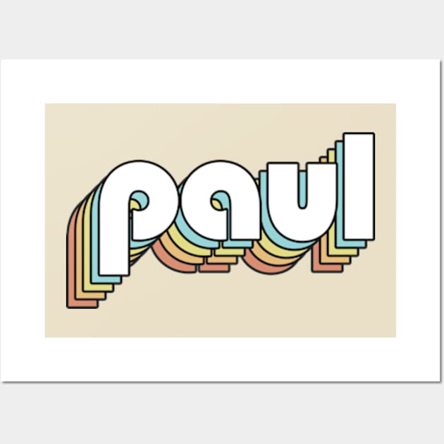 Paul - Retro Rainbow Typography Faded Style Wall Art by Paxnotods